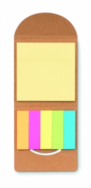 Logo trade promotional giveaways image of: Cork sticky note memo pad