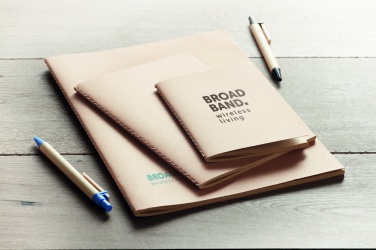 Logo trade promotional merchandise photo of: A6 recycled notebook 80 plain