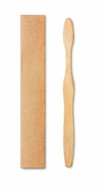 Logo trade promotional gifts image of: Bamboo toothbrush in Kraft box