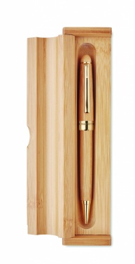 Logotrade advertising product picture of: Bamboo twist-action ballpoint pen in a box