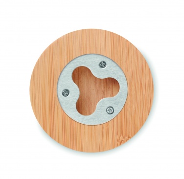 Logo trade promotional products picture of: Bamboo bottle opener/ coaster DAKAI