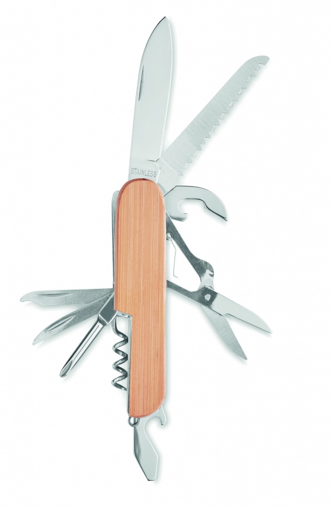 Logotrade promotional merchandise image of: Multi tool pocket knife bamboo