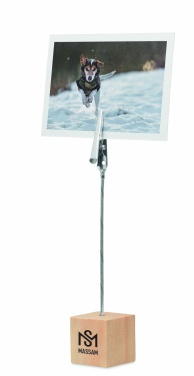 Logo trade promotional merchandise image of: Pine wooden clip holder