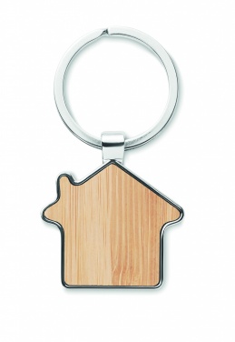 Logotrade promotional gifts photo of: House key ring metal bamboo NORDIC