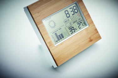 Logo trade promotional merchandise image of: Weather station bamboo front TURKU