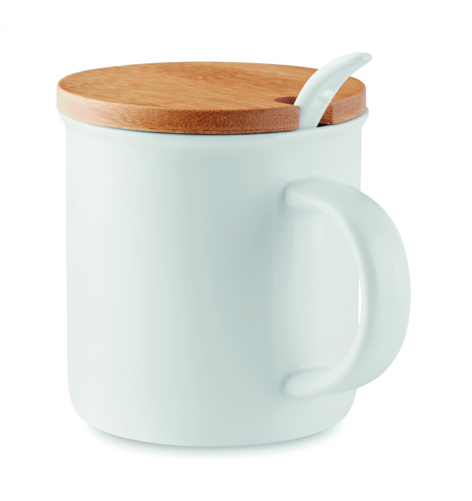 Logo trade promotional giveaways picture of: Porcelain mug with spoon