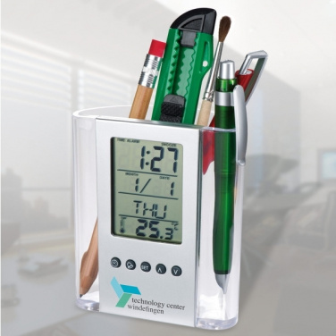 Logo trade advertising products image of: Acrylic desk pen holder MADRID