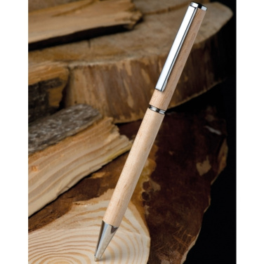 Logo trade promotional merchandise picture of: Wooden ballpen HEYWOOD