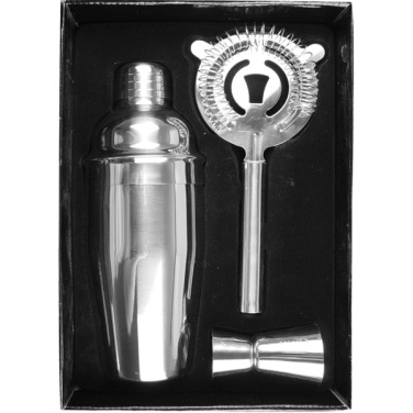 Logo trade business gifts image of: Metal cocktail set, 3-piece MESSINA