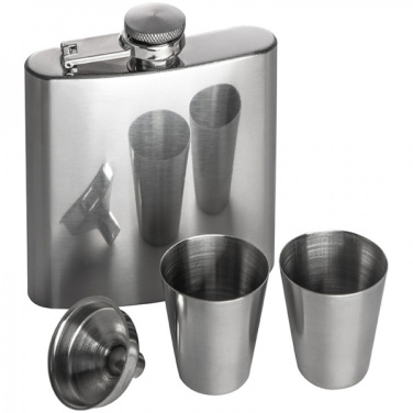 Logotrade promotional gift picture of: Hip flask with 2 shot glasses SANDVIKEN 170 ml