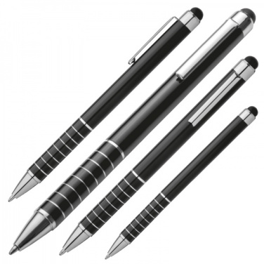 Logo trade corporate gifts picture of: Metal ballpen with touch pen LUEBO