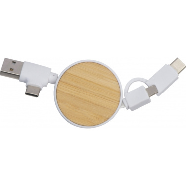Logotrade promotional merchandise picture of: Bamboo charging cable GRONINGEN