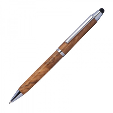 Logo trade promotional products image of: Wooden ballpen with touch function ERFURT