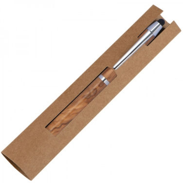 Logo trade promotional gift photo of: Wooden ballpen with touch function ERFURT