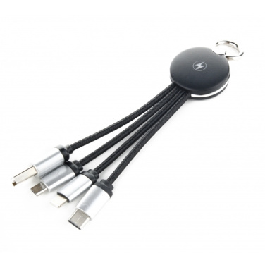 Logotrade promotional item image of: 3in1 cable with enlighted logo for engraving, RXD-368