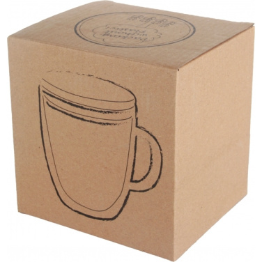 Logo trade promotional giveaways image of: Double-walled glass cup GERTHE 350 ml