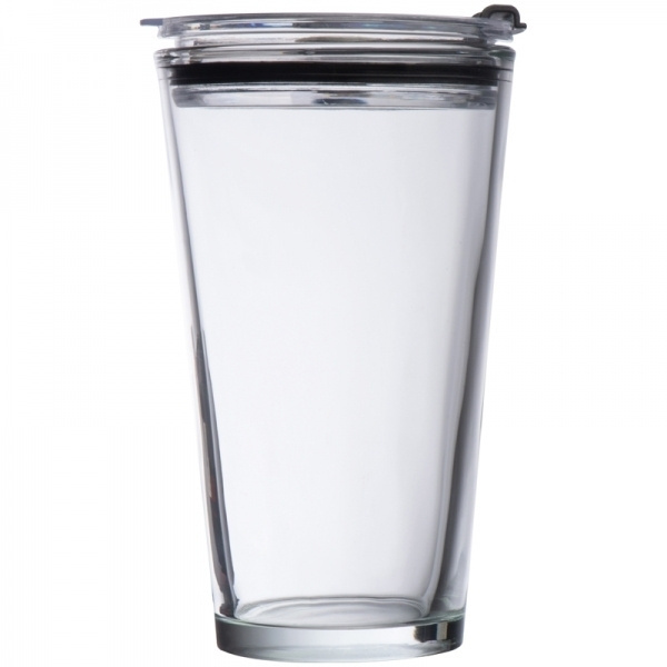 Logo trade promotional merchandise photo of: Glass mug with lid WATTENSCHEID 400 ml