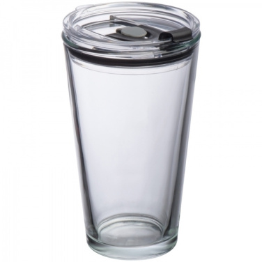 Logotrade promotional merchandise image of: Glass mug with lid WATTENSCHEID 400 ml