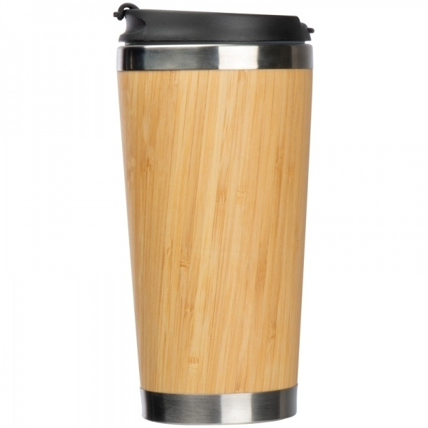 Logo trade promotional products image of: Stainless steel mug BAMBOOGARDEN 400 ml