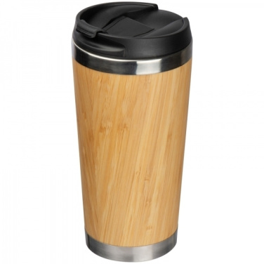 Logo trade promotional giveaways image of: Stainless steel mug BAMBOOGARDEN 400 ml