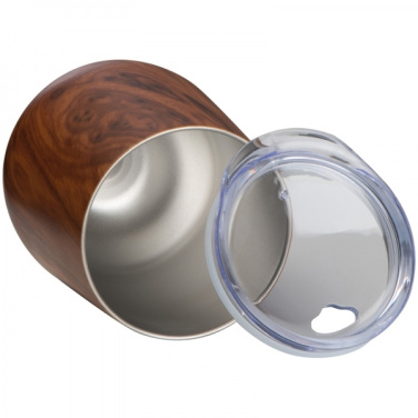 Logotrade promotional giveaway picture of: Stainless steel mug with wooden look BRIGHTON 380 ml