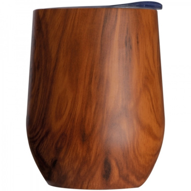 Logo trade promotional giveaway photo of: Stainless steel mug with wooden look BRIGHTON 380 ml
