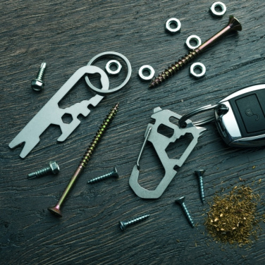 Logo trade corporate gifts image of: Multifunctional keychain ATACAMA Schwarzwolf