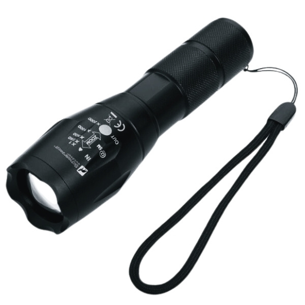 Logotrade promotional item picture of: Flashlight ANTELAO Schwarzwolf