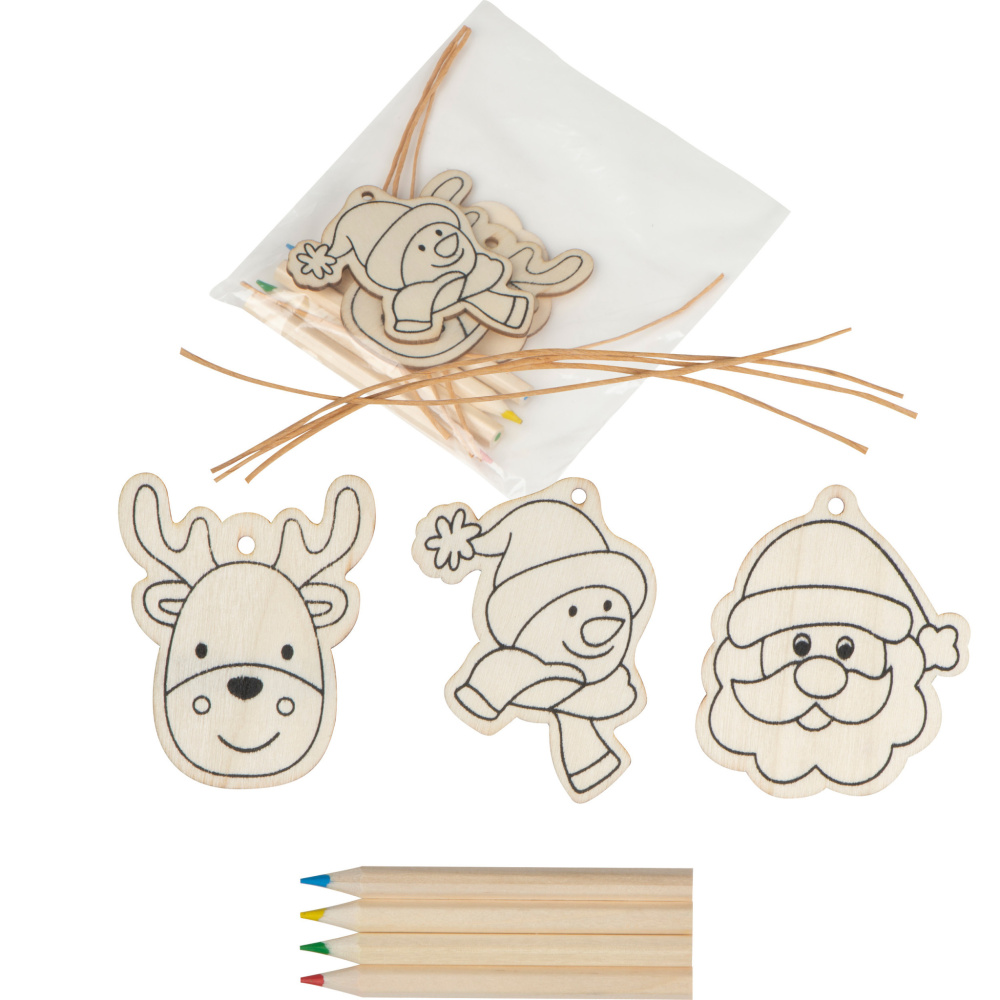 Logo trade promotional item photo of: Christmas tree tag painting set DRESDEN