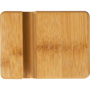 Logo trade promotional item photo of: Bamboo smartphone holder SAN SEBASTIAN