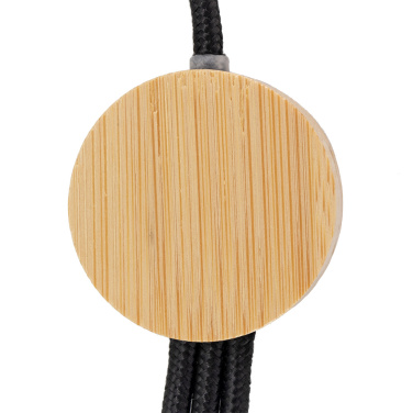Logo trade promotional gift photo of: 3-in-1 cable with elighted logo in a wooden casing, LH-ZMU06