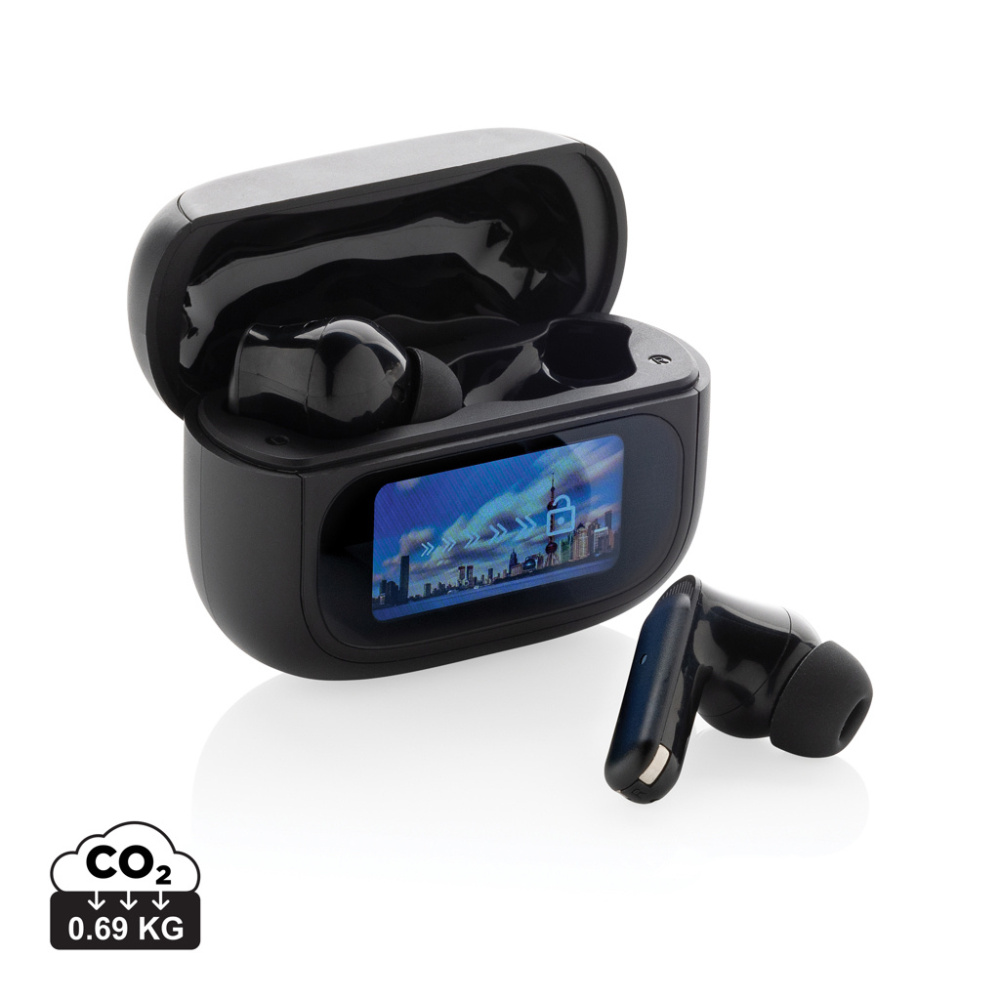 Logotrade promotional product image of: Airtune RCS recycled plastic ANC earbuds with touch screen