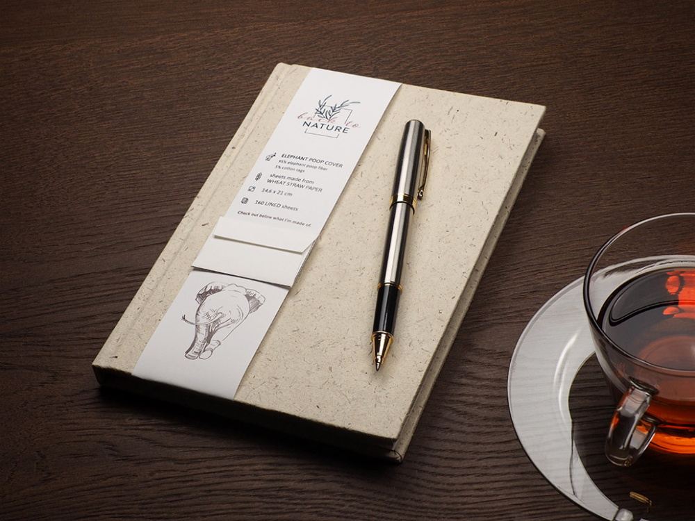Logotrade corporate gift picture of: Recycled Elephant Poo Notebook 209734400
