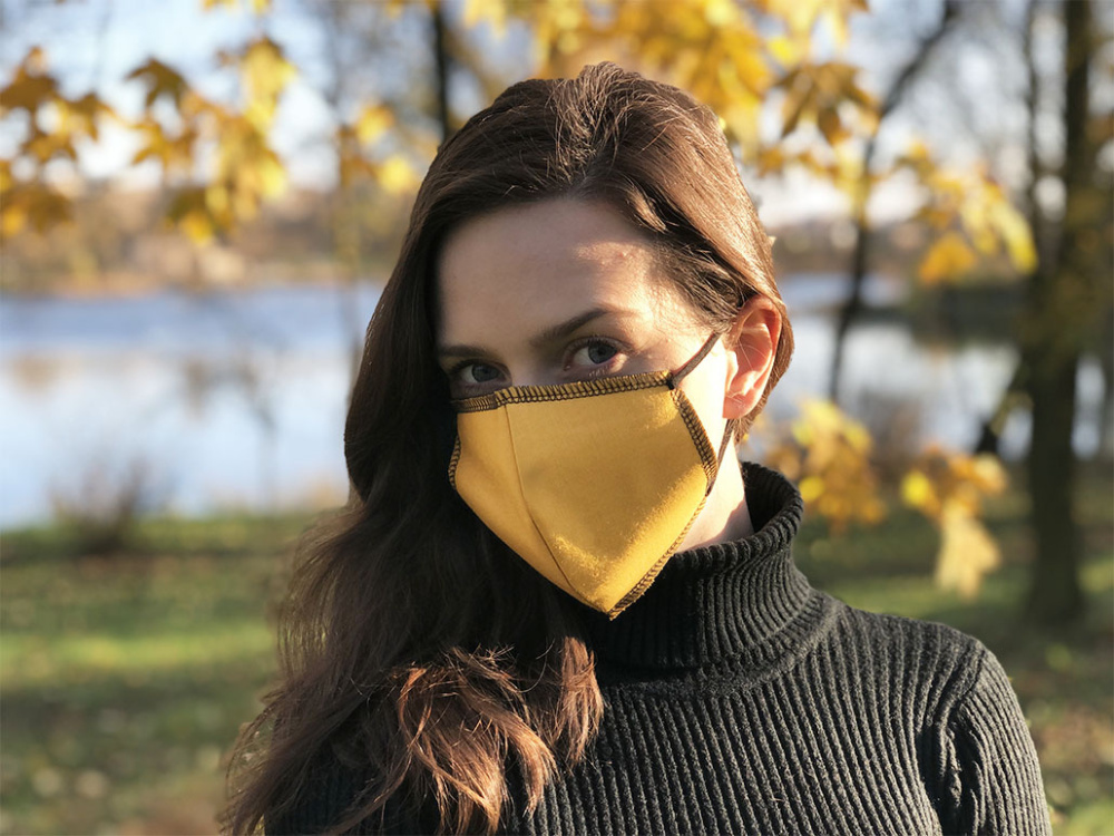 Logo trade promotional gifts image of: BLACK-BLACK cotton face mask 140116500