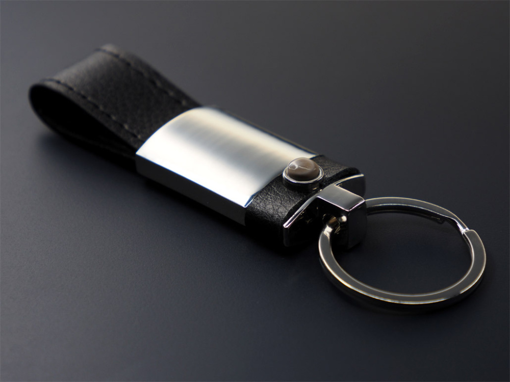 Logotrade promotional item picture of: Striped Flint Keyring 1292095