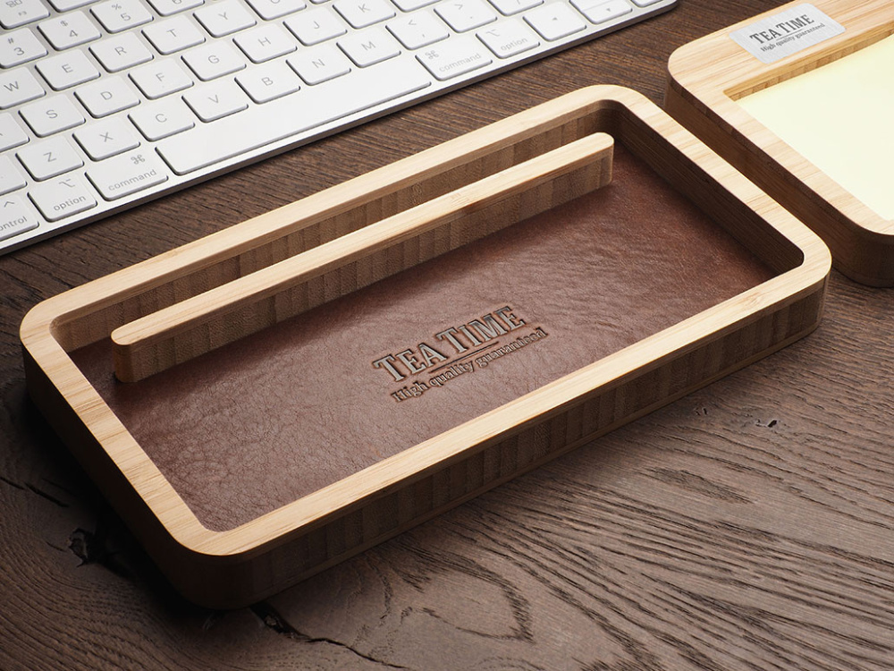 Logo trade promotional merchandise image of: Wooden desk organiser 1852292