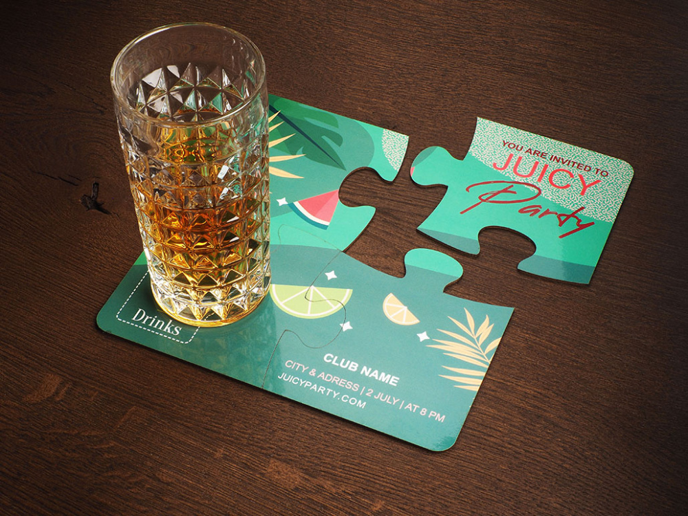 Logotrade promotional product image of: Set of 4 PUZZLE glass coasters 1835117