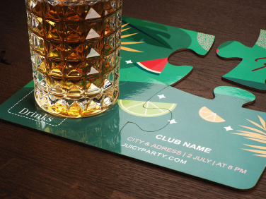 Logo trade promotional items image of: Set of 4 PUZZLE glass coasters 1835117