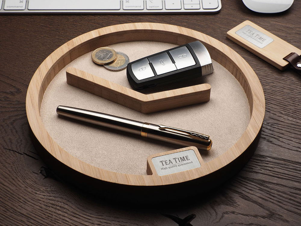 Logo trade promotional gifts image of: Wooden desk organiser 1817292