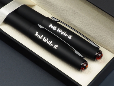 Logo trade promotional giveaways picture of: Amber Pen set  1235036