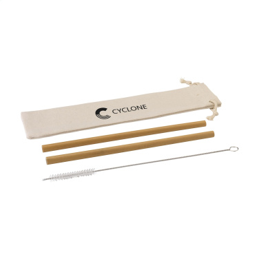Logo trade promotional product photo of: ECO Bamboe Straw Set bamboo straws