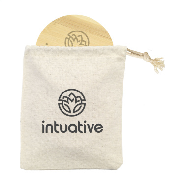 Logo trade promotional products image of: Bamboo Coaster Set