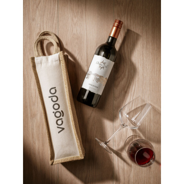 Logo trade corporate gifts picture of: Jute Canvas Wine Bag