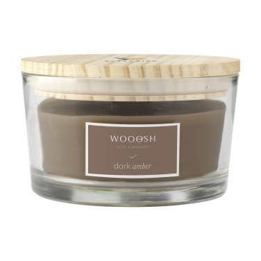 Logotrade promotional gift picture of: Wooosh Flame Scented Candle Dark Amber