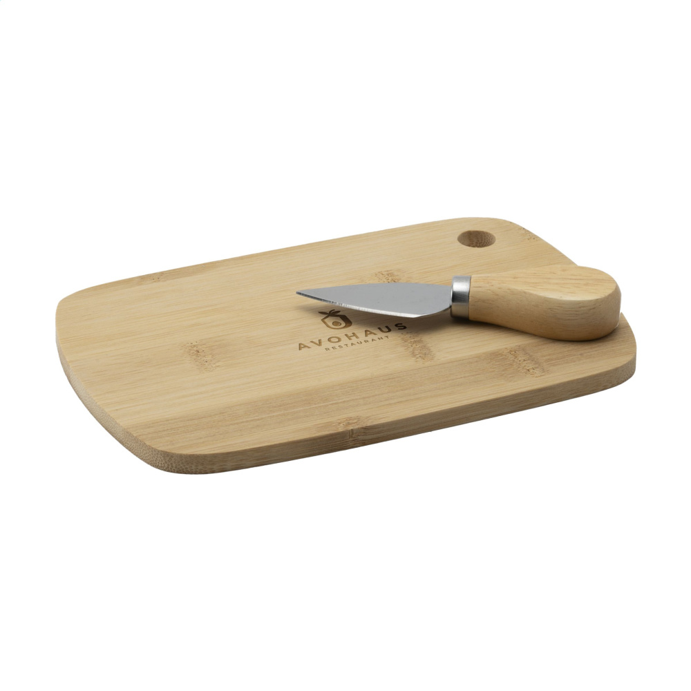 Logo trade promotional merchandise picture of: Bamboo Cheese Platter 2-pcs