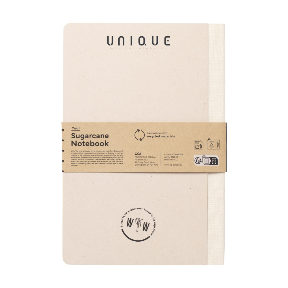 Logotrade corporate gift picture of: Sugarcane Paper Notebook A5
