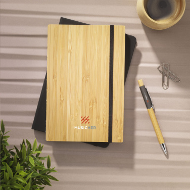 Logo trade promotional merchandise image of: Bamboo Journal Naked Spine Paper Notebook A5