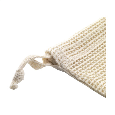 Logotrade promotional giveaway image of: Natura Organic GOTS Mesh Bag (120 g/m²) fruit bag