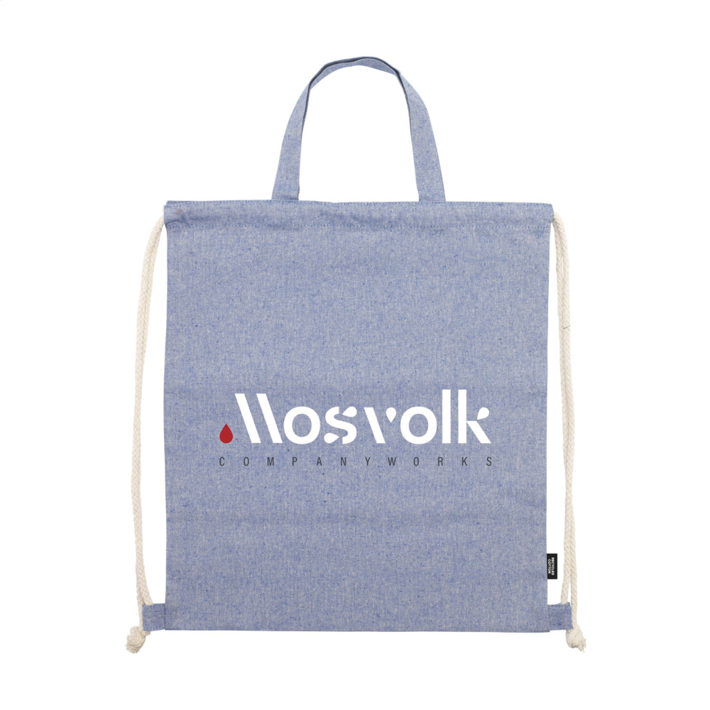 Logo trade promotional items image of: GRS Recycled Cotton PromoBag Plus (180 g/m²) backpack