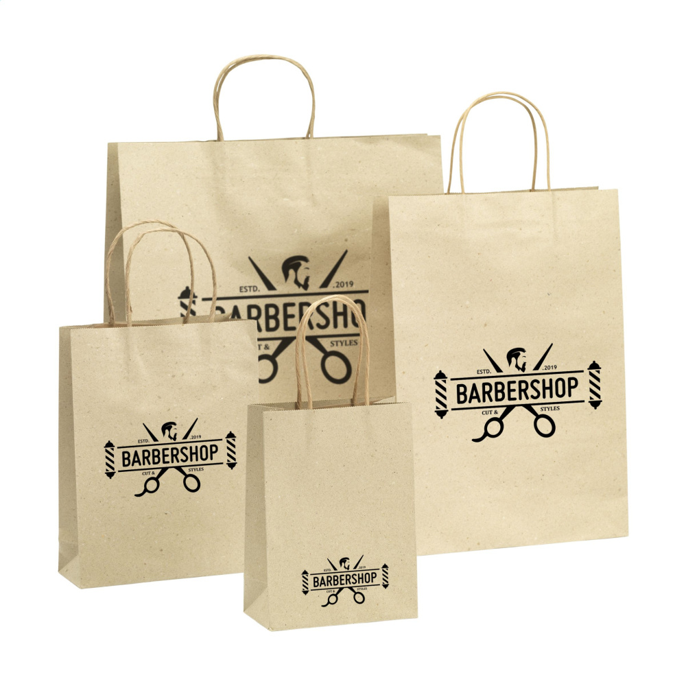 Logotrade promotional gift image of: Leaf It Bag recycled grass paper (120 g/m²) M
